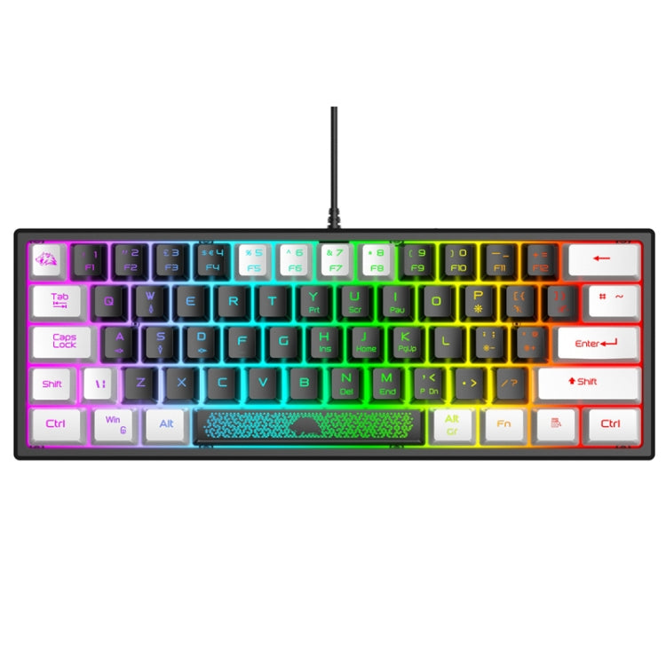 ZIYOULANG K61 62 Keys Game RGB Lighting Notebook Wired Keyboard, Cable Length: 1.5m(Black White) - Wired Keyboard by ZIYOULANG | Online Shopping South Africa | PMC Jewellery | Buy Now Pay Later Mobicred