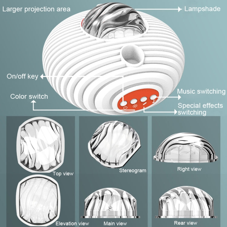 K-1106 Flying Saucer Projection Light Starry Empty Northern Light Projection Lamp(White) - free shipping - PMc TechLife - Order now!