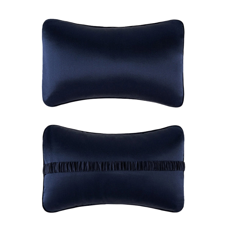 TZ19 Silk Car Head Pillow Car Memory Foam Comfort Lumbar Support(Navy) - Seat Accessories by PMC Jewellery | Online Shopping South Africa | PMC Jewellery | Buy Now Pay Later Mobicred