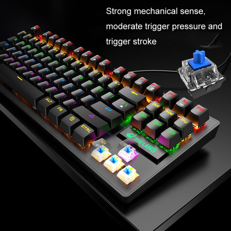 ZIYOULANG K2 87 Keys Office Laptop Punk Glowing Mechanical Wired Keyboard, Cable Length: 1.5m, Color: White - free shipping - PMC Jewellery - Order now!