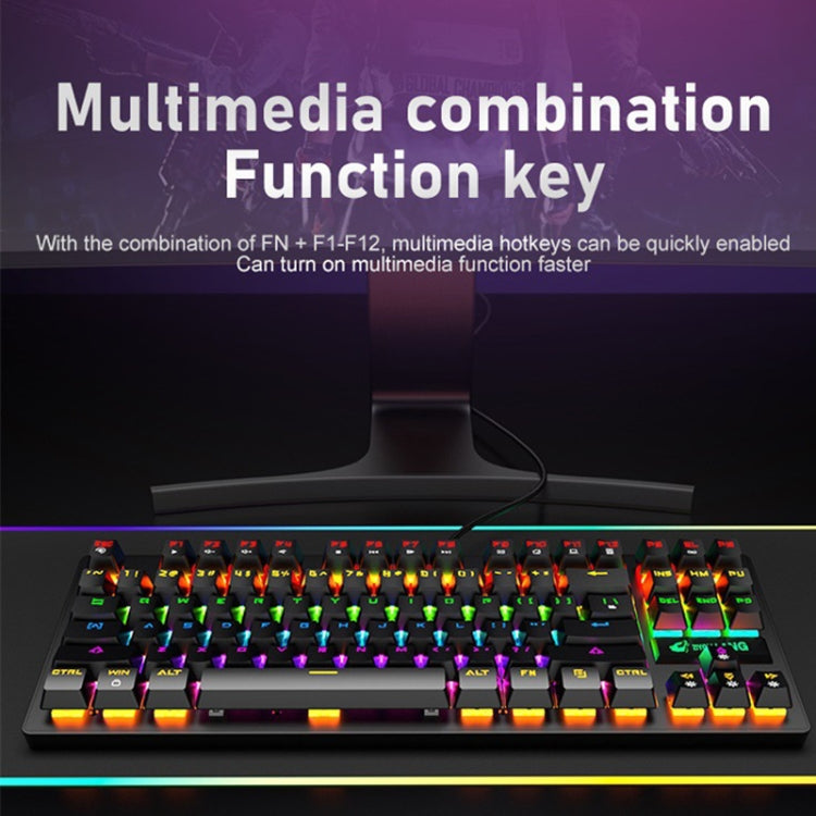 ZIYOULANG K2 87 Keys Office Laptop Punk Glowing Mechanical Wired Keyboard, Cable Length: 1.5m, Color: White - free shipping - PMC Jewellery - Order now!