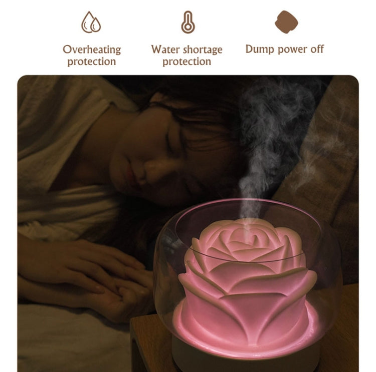 400ml Rose Aromatherapy Diffuser Timing Humidifier with Seven-color Light,CN Plug(White) - free shipping - PMC TechLife - Order now!