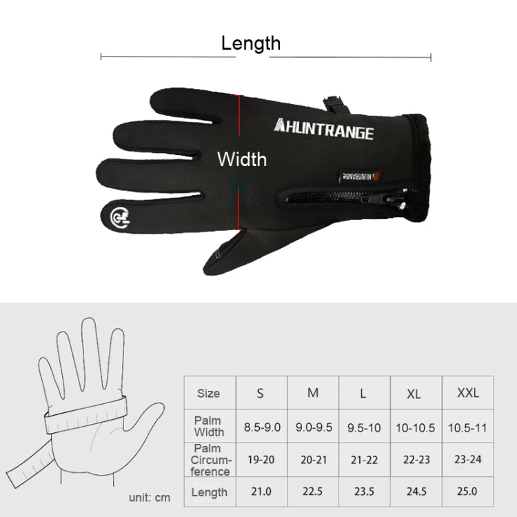 HUNTRANGE A022 Outdoor Waterproof Touch Screen Riding Keep Warm Gloves, Size: XXL(Black) - Cycling Gloves by HUNTRANGE | Online Shopping South Africa | PMC Jewellery