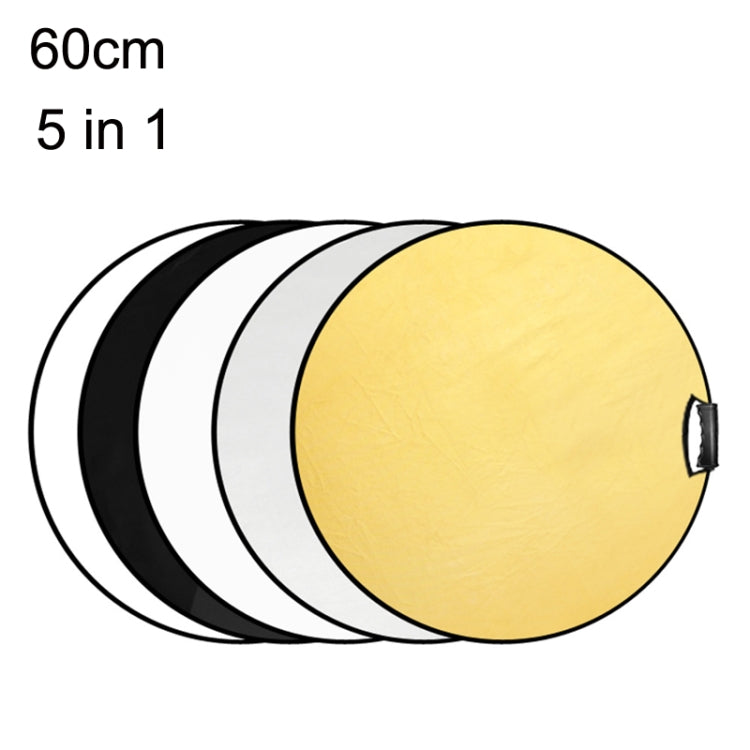 Selens  5 In 1 (Gold / Silver  / White / Black / Soft Light) Folding Reflector Board, Size: 60cm Round -  by Selens | Online Shopping South Africa | PMC TechLife | Buy Now Pay Later Mobicred