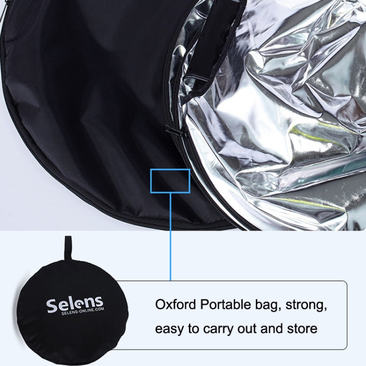 Selens  5 In 1 (Gold / Silver  / White / Black / Soft Light) Folding Reflector Board, Size: 60cm Round -  by Selens | Online Shopping South Africa | PMC TechLife | Buy Now Pay Later Mobicred