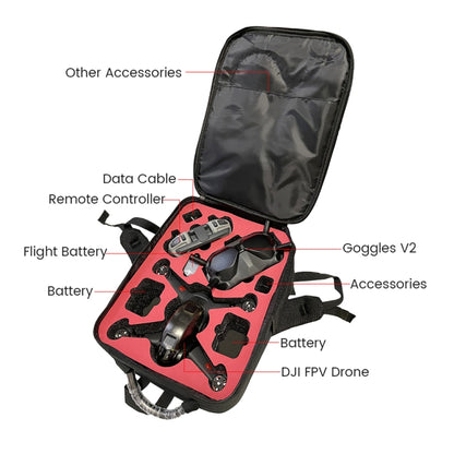 For DJI FPV Drone Shoulder Bag Waterproof Wear-resistant Oxford Fabric Storage Bag(Black) - Case & Bags by PMC Jewellery | Online Shopping South Africa | PMC Jewellery