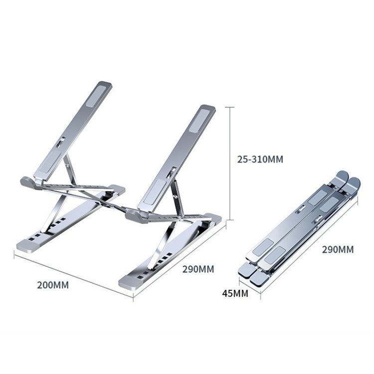 N8 Double-layer Foldable Lifting Aluminum Alloy Laptop Heat Dissipation Stand, Color: Oxidized Silver - free shipping - PMC Jewellery - Order now!