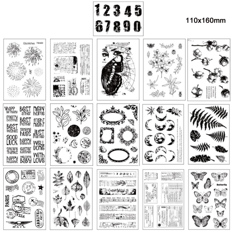 5 PCS Vintage Botanical Arrangement Handbook Clear Silicone Stamp(Vintage Postmark) - Handbook Decorative Stickers by PMC Jewellery | Online Shopping South Africa | PMC Jewellery