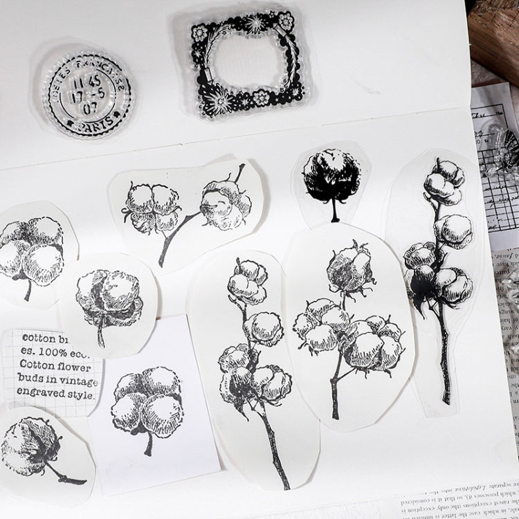 5 PCS Vintage Botanical Arrangement Handbook Clear Silicone Stamp(Vintage Borders) - Handbook Decorative Stickers by PMC Jewellery | Online Shopping South Africa | PMC Jewellery