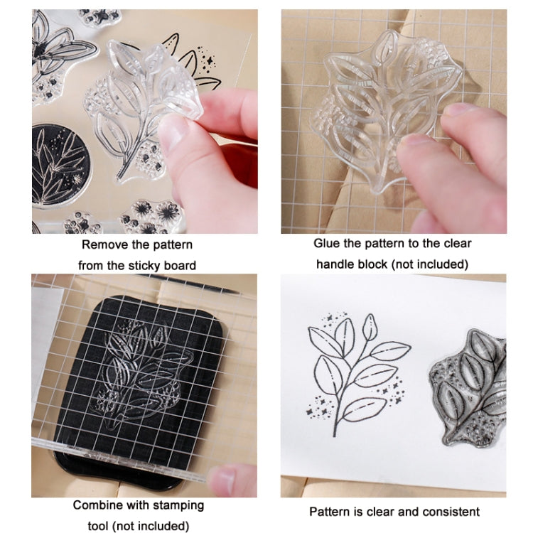 5 PCS Vintage Botanical Arrangement Handbook Clear Silicone Stamp(Falling leaves) - Handbook Decorative Stickers by PMC Jewellery | Online Shopping South Africa | PMC Jewellery