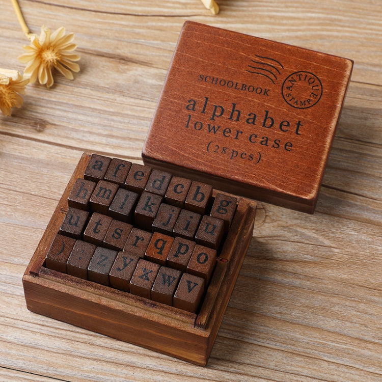 E13 28PCS/Set Vintage Wooden Alphabet and Number Diary Handbook DIY Stamps(Regular Lowercase) - Handbook Decorative Stickers by PMC Jewellery | Online Shopping South Africa | PMC Jewellery