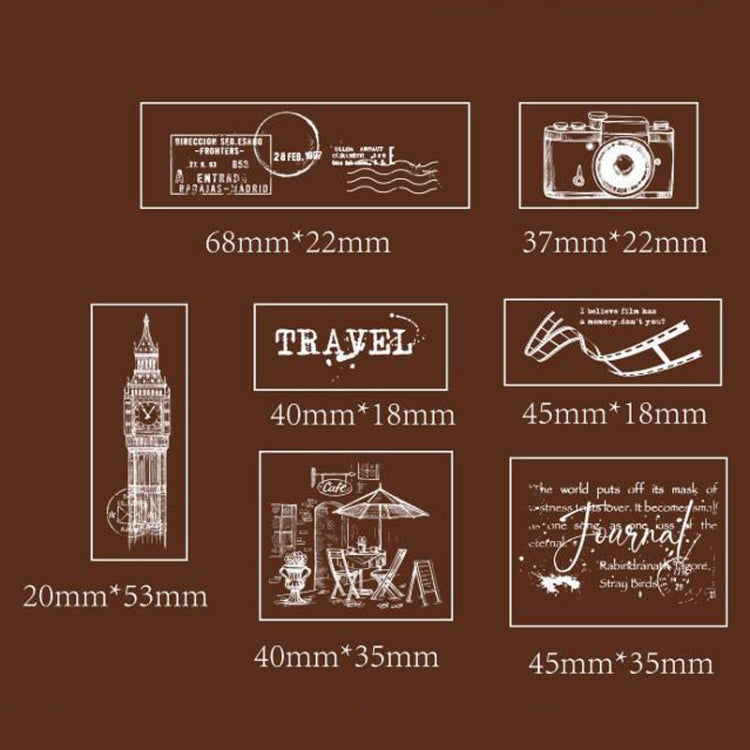 MOCARD 7 In 1 Wooden Stamp Set Handbook DIY Material(Senyu Traveler) - Handbook Decorative Stickers by MOCARD | Online Shopping South Africa | PMC TechLife | Buy Now Pay Later Mobicred