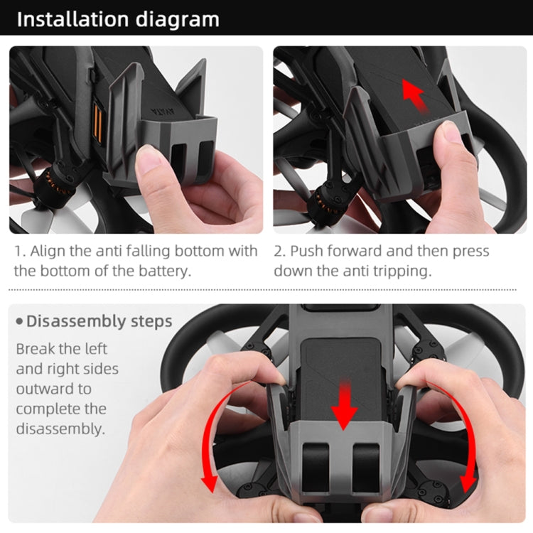 For DJI Avata Battery Anti-release Buckle Wear-resistant Battery Protection Buckle(Grey) -  by PMC TechLife | Online Shopping South Africa | PMC TechLife