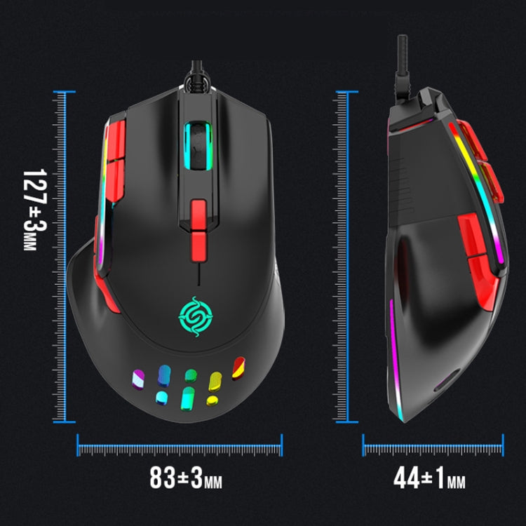 K-Snake Q15 9 Keys RGB Light Effect Wired Mechanical Mouse, Cable Length: 1.5m(Black) - Wired Mice by K-Snake | Online Shopping South Africa | PMC Jewellery | Buy Now Pay Later Mobicred