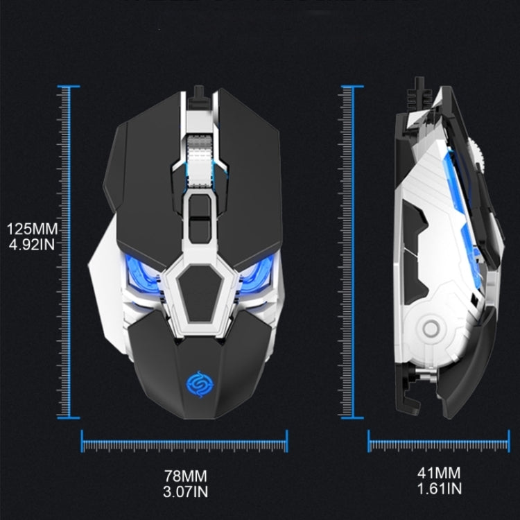 K-Snake Q18 9 Keys 6400DPI Glowing Machine Wired Gaming Mouse, Cable Length: 1.5m(White) - free shipping - PMC Jewellery - Order now!