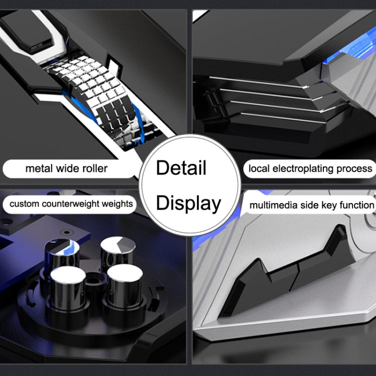 K-Snake Q18 9 Keys 6400DPI Glowing Machine Wired Gaming Mouse, Cable Length: 1.5m(White) - free shipping - PMC Jewellery - Order now!