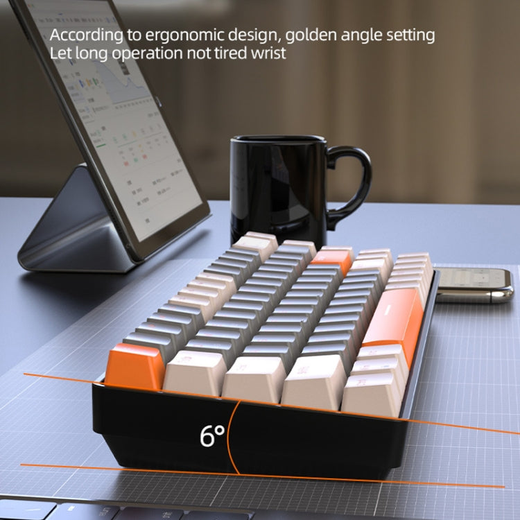 ZIYOU LANG K68 68 Keys Bluetooth Wireless Dual Model Mechanical Keyboard, Style: Green Shaft Version (Milkshake) - Wireless Keyboard by ZIYOU LANG | Online Shopping South Africa | PMC Jewellery | Buy Now Pay Later Mobicred