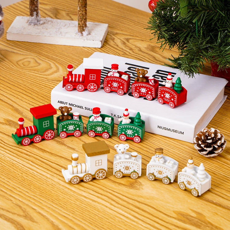 Christmas Decoration Wooden Train Kindergarten Christmas Festival Gift(Green 4 Section) - Ornaments by PMC TechLife | Online Shopping South Africa | PMC TechLife