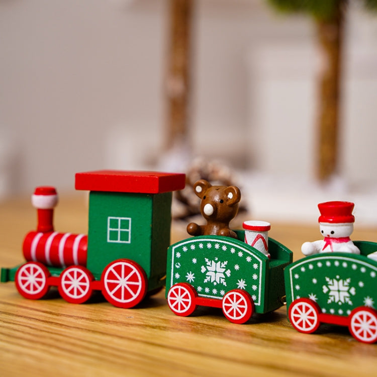 Christmas Decoration Wooden Train Kindergarten Christmas Festival Gift(Red 4 Section) - free shipping - PMC TechLife - Order now!