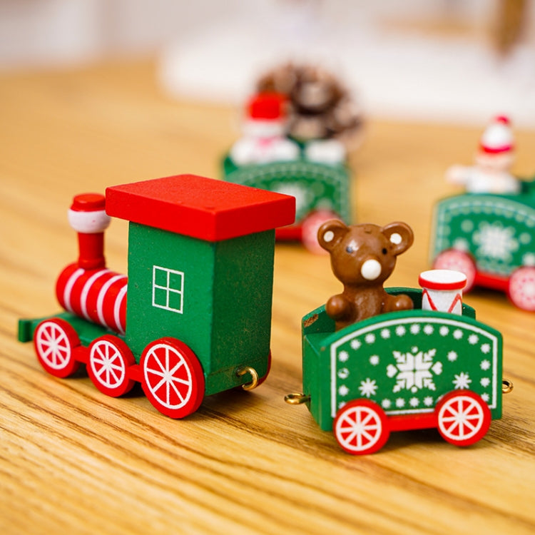 Christmas Decoration Wooden Train Kindergarten Christmas Festival Gift(Red 4 Section) - free shipping - PMC TechLife - Order now!
