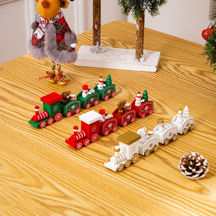 Christmas Decoration Wooden Train Kindergarten Christmas Festival Gift(Green 4 Section) - Ornaments by PMC TechLife | Online Shopping South Africa | PMC TechLife