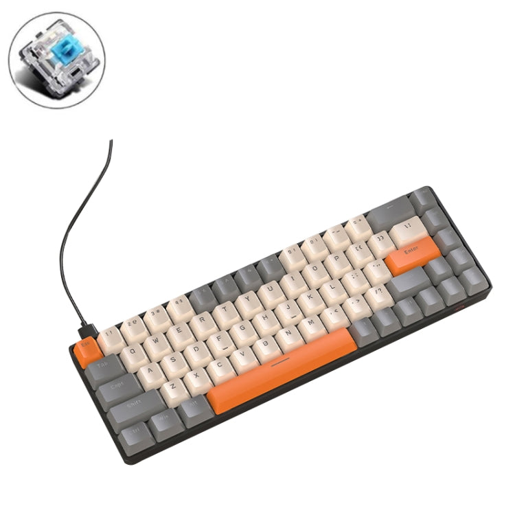 ZIYOU LANG T8 68 Keys RGB Gaming Mechanical Keyboard, Cable Length: 1.5m, Style: Micro Light Version Green Shaft - Wired Keyboard by ZIYOU LANG | Online Shopping South Africa | PMC Jewellery | Buy Now Pay Later Mobicred