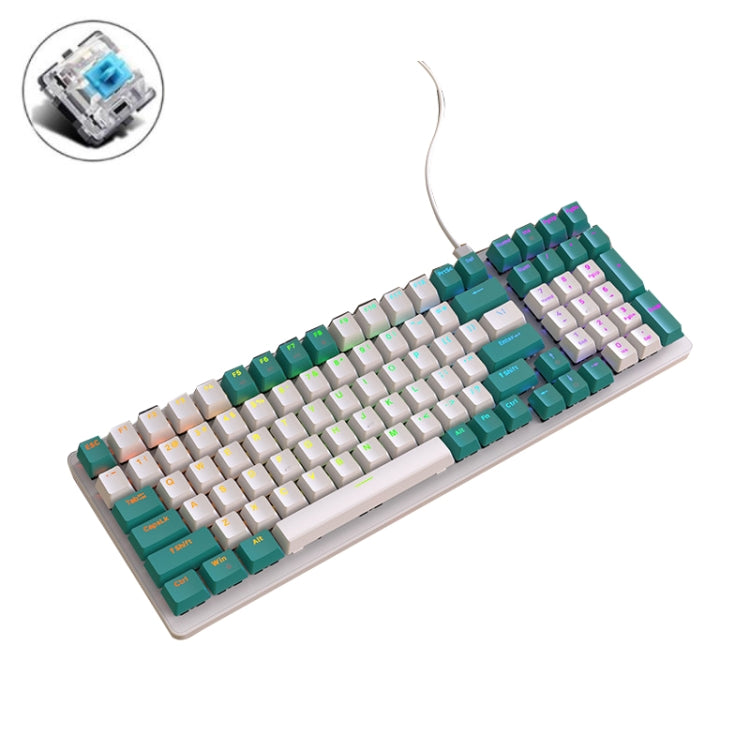 ZIYOU LANG  K3 100 Keys Game Glowing Wired Mechanical Keyboard, Cable Length: 1.5m, Style: Water Green Version Green Axis - Wired Keyboard by ZIYOU LANG | Online Shopping South Africa | PMC Jewellery | Buy Now Pay Later Mobicred