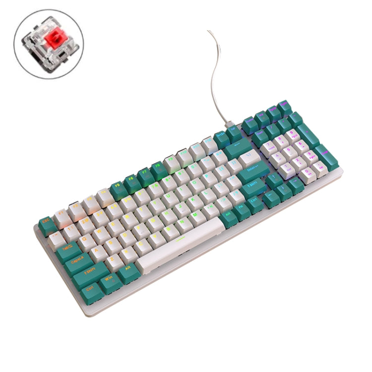 ZIYOU LANG  K3 100 Keys Game Glowing Wired Mechanical Keyboard, Cable Length: 1.5m, Style:  Water Green Version Red Axis - Wired Keyboard by ZIYOU LANG | Online Shopping South Africa | PMC Jewellery | Buy Now Pay Later Mobicred