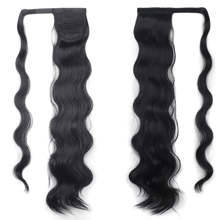 MST08 Adhesive Tie-On Wigs Ponytail Fluffy Long Curly Wigs High-Ponytail(1B) - free shipping - PMC TechLife - Order now!