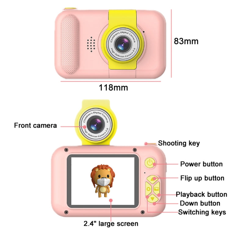 X101 Mini HD Lens Reversible Child Camera, Color: Pink - Children Cameras by PMC Jewellery | Online Shopping South Africa | PMC Jewellery | Buy Now Pay Later Mobicred