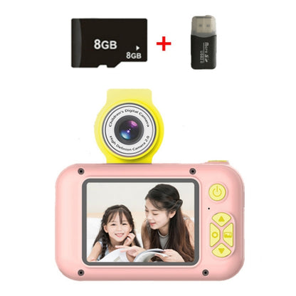 X101 Mini HD Lens Reversible Child Camera, Color: Pink+8G+Card Reader - Children Cameras by PMC Jewellery | Online Shopping South Africa | PMC Jewellery | Buy Now Pay Later Mobicred