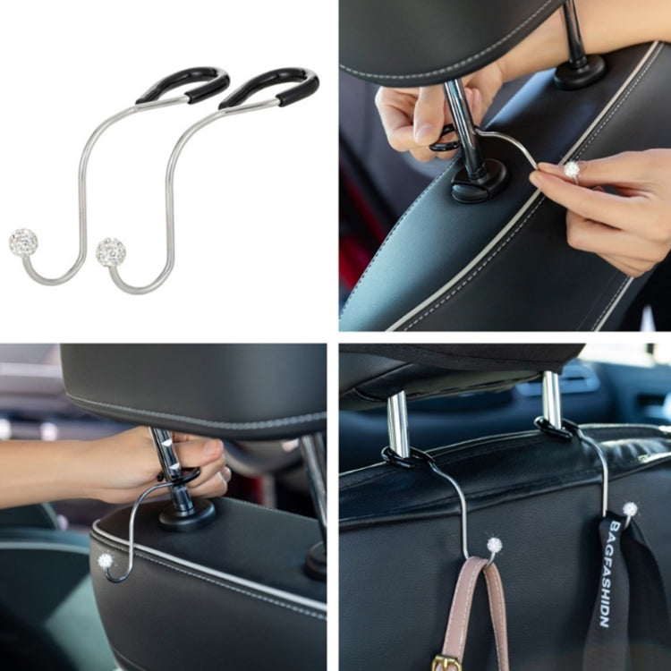 Multifunctional Car Seat Hooks With Diamond Inlay(White) - Auto Fastener & Clips by PMC TechLife | Online Shopping South Africa | PMC TechLife | Buy Now Pay Later Mobicred
