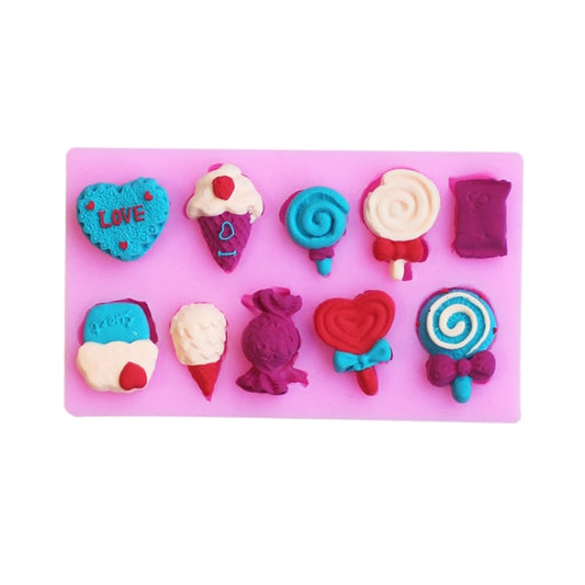 G114 Candy Lollipop Ice Cream Shape Silicone Mold Chocolate Biscuits Cake Decoration - Food Molds by PMC Jewellery | Online Shopping South Africa | PMC Jewellery