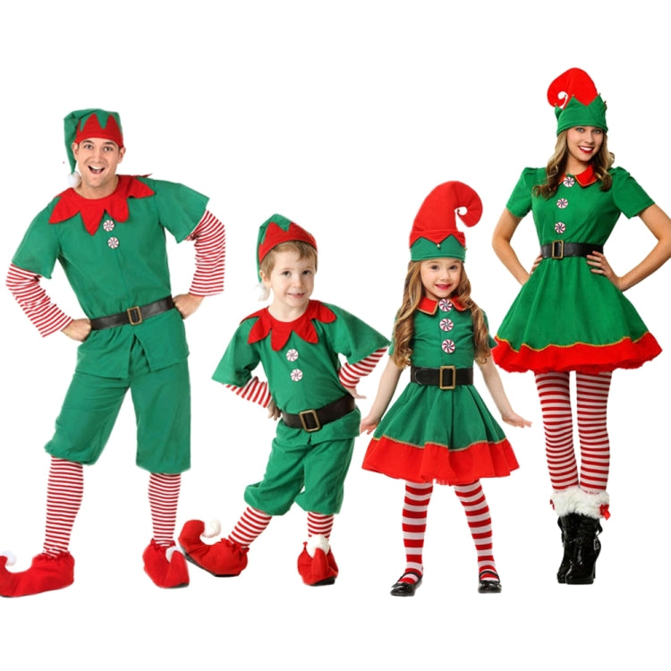 Christmas Green Elf Cosplay Costume Chris Santa Claus Costume Set, Size: 130cm(Female) - Wearable Decoration by PMC TechLife | Online Shopping South Africa | PMC TechLife