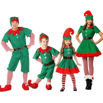 Christmas Green Elf Cosplay Costume Chris Santa Claus Costume Set, Size: 130cm(Female) - Wearable Decoration by PMC Jewellery | Online Shopping South Africa | PMC Jewellery