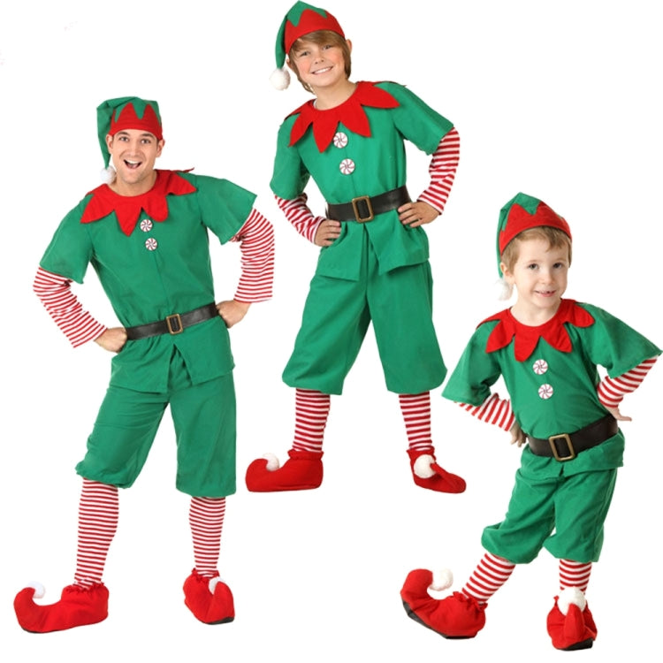 Christmas Green Elf Cosplay Costume Chris Santa Claus Costume Set, Size: 100cm(Male) - Wearable Decoration by PMC Jewellery | Online Shopping South Africa | PMC Jewellery