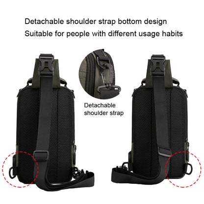 HAOSHUAI 1100-13 Men Multifunctional Chest Bag Casual Shoulder Messenger Bag(Gray) - Crossbody Bags by HAOSHUAI | Online Shopping South Africa | PMC Jewellery