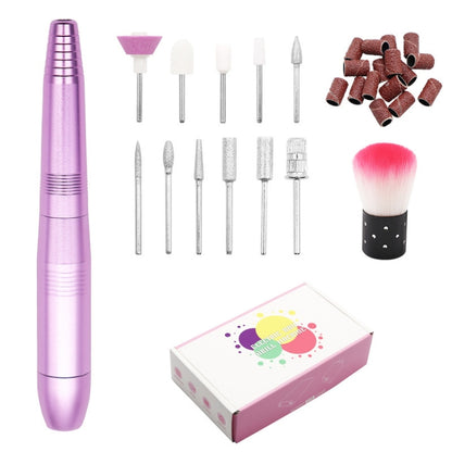 USB Plug Aluminum Nail Drill Machine Electric Manicure Milling Cutter Set(Pink) - Grinding Tools & Accessories by PMC Jewellery | Online Shopping South Africa | PMC Jewellery | Buy Now Pay Later Mobicred