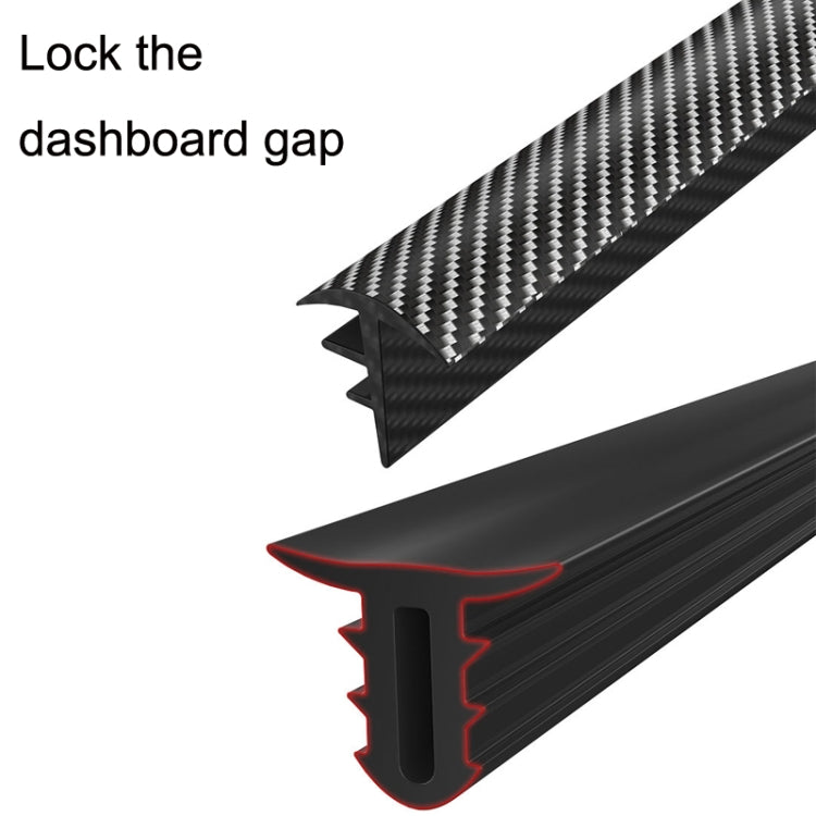 N856 Carbon Fiber Pattern Car Elastomer Seal Rubber Strip Instrument Panel Leakproof Dustproof Soundproof Universal - sealing strips by PMC Jewellery | Online Shopping South Africa | PMC Jewellery | Buy Now Pay Later Mobicred