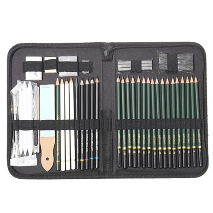 42 In 1 Drawing Painting Sketch Kit with Pencil Erasers Sharpener(Black) - Art Supplies by PMC Jewellery | Online Shopping South Africa | PMC Jewellery