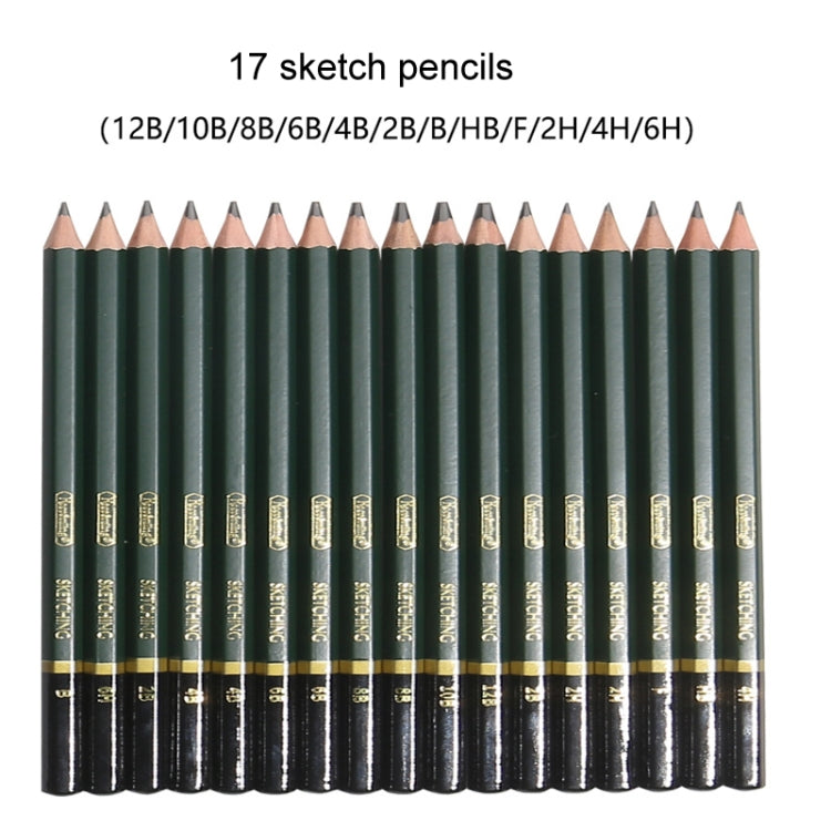 42 In 1 Drawing Painting Sketch Kit with Pencil Erasers Sharpener(Black) - Art Supplies by PMC Jewellery | Online Shopping South Africa | PMC Jewellery