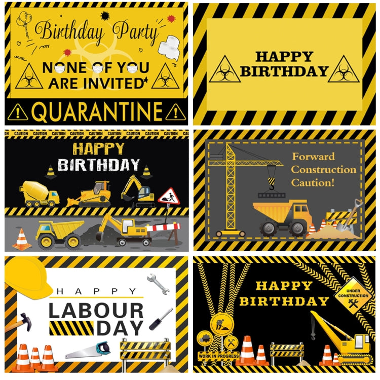 1.5m x 1m  Construction Vehicle Series Happy Birthday Photography Background Cloth(Mdn09841) - Birthday Party by PMC TechLife | Online Shopping South Africa | PMC TechLife