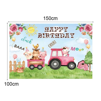 1.5m X 1m Cartoon Farm Animals Photography Backdrop Birthday Party Background Decoration(MDM10756) - Birthday Party by PMC Jewellery | Online Shopping South Africa | PMC Jewellery