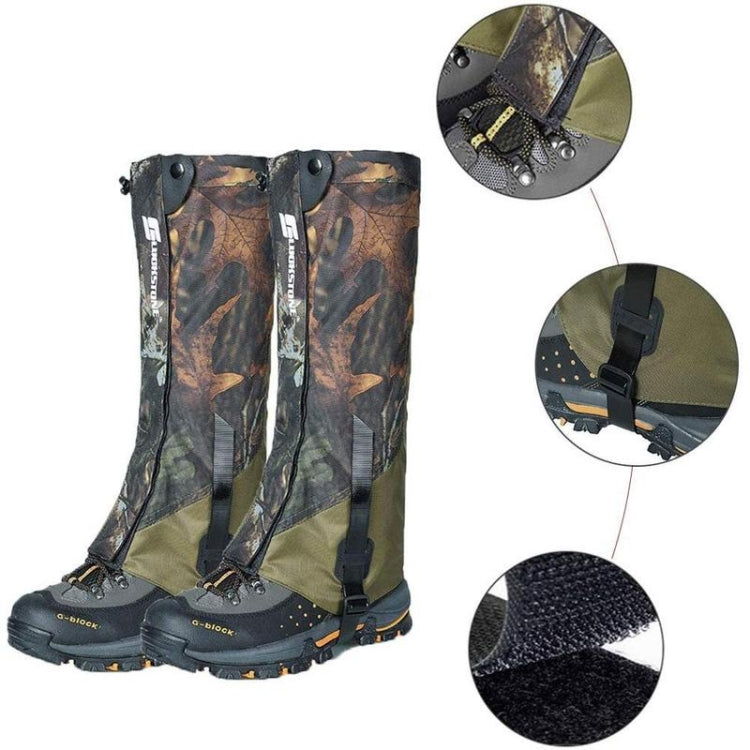 LUCKSTONE Unisex Waterproof Gaiters Cycling Legwarmers Leg Cover Camping Hiking Ski Boot(Camouflage+Army Green) - Jungle Camouflage by LUCKSTONE | Online Shopping South Africa | PMC TechLife