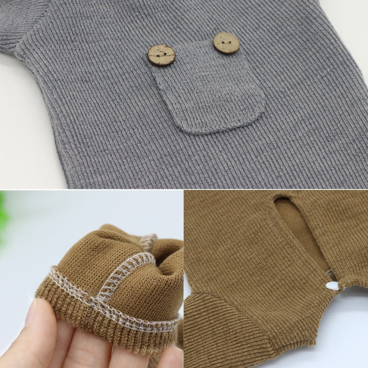 Newborn Photography Clothing Baby Knitted Jumpsuit + Hat + Mouse Doll Three-Piece Set(Brown) - Baby Photo Props by PMC TechLife | Online Shopping South Africa | PMC TechLife | Buy Now Pay Later Mobicred