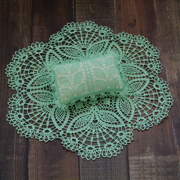 Hollow Lace Round Blanket + Pillow Suit Baby Photography Props(Light Green) - Baby Photo Props by PMC TechLife | Online Shopping South Africa | PMC TechLife | Buy Now Pay Later Mobicred
