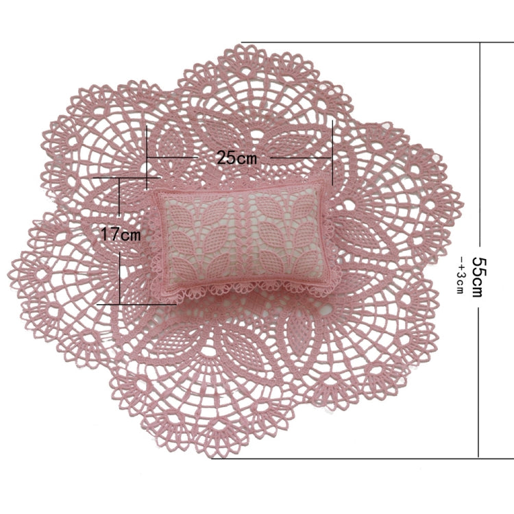 Hollow Lace Round Blanket + Pillow Suit Baby Photography Props(Pink) - Baby Photo Props by PMC TechLife | Online Shopping South Africa | PMC TechLife | Buy Now Pay Later Mobicred