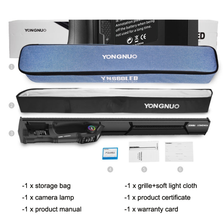YONGNUO YN660 RGB Standard Version+Power Adapter Colorful Stick Light Hand Holds LED Photography Fill Lights -  by PMC TechLife | Online Shopping South Africa | PMC TechLife | Buy Now Pay Later Mobicred