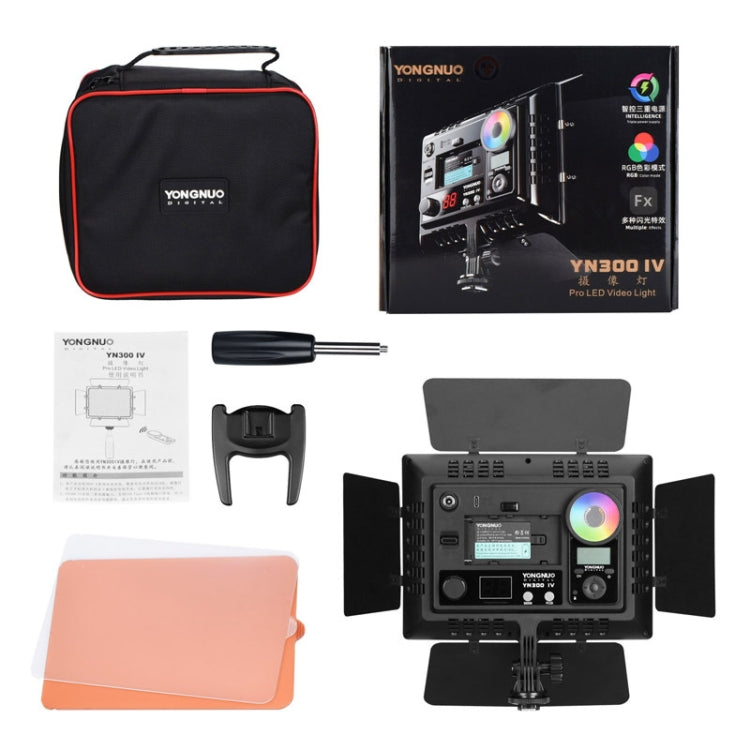 YONGNUO YN300IV Four Generations RGB Full Color Photography Lamp Double Color LED Fill Light, Style: EU Plug Power Adapter - free shipping - PMC TechLife - Order now!
