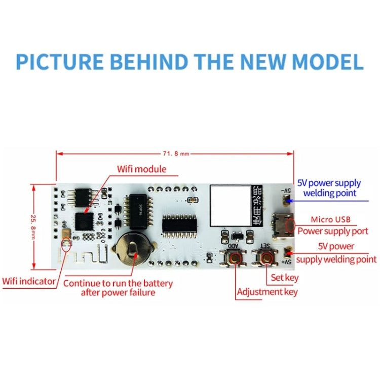 0.8 Inch Electronic Clock Movement Module WIFI Digital Tube Digital Time Display(Green) - free shipping - PMC TechLife - Order now!